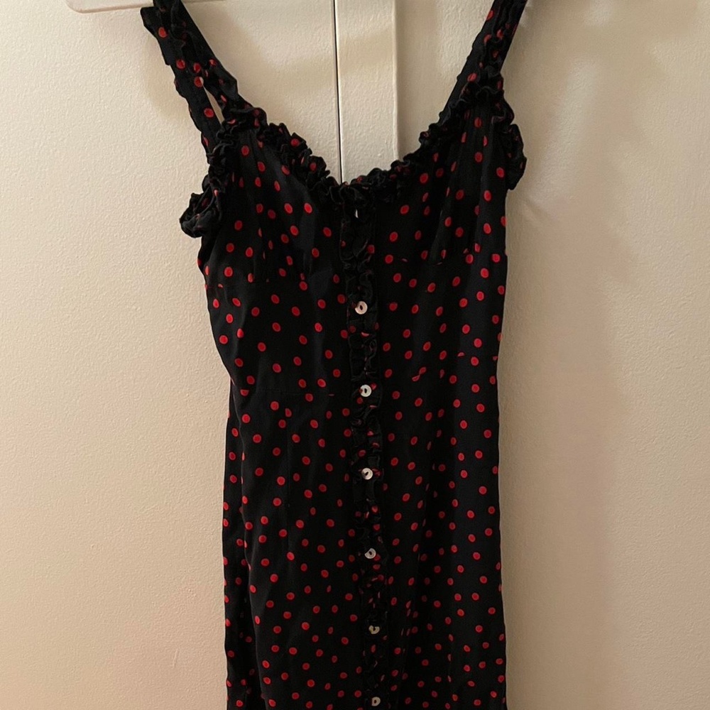 Realisation Par julia dress long version xxs red and black dots